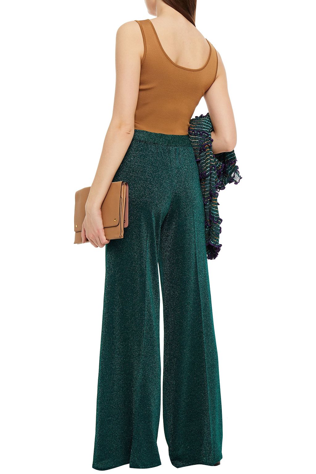 MISSONI Metallic crochet-knit wide-leg pants