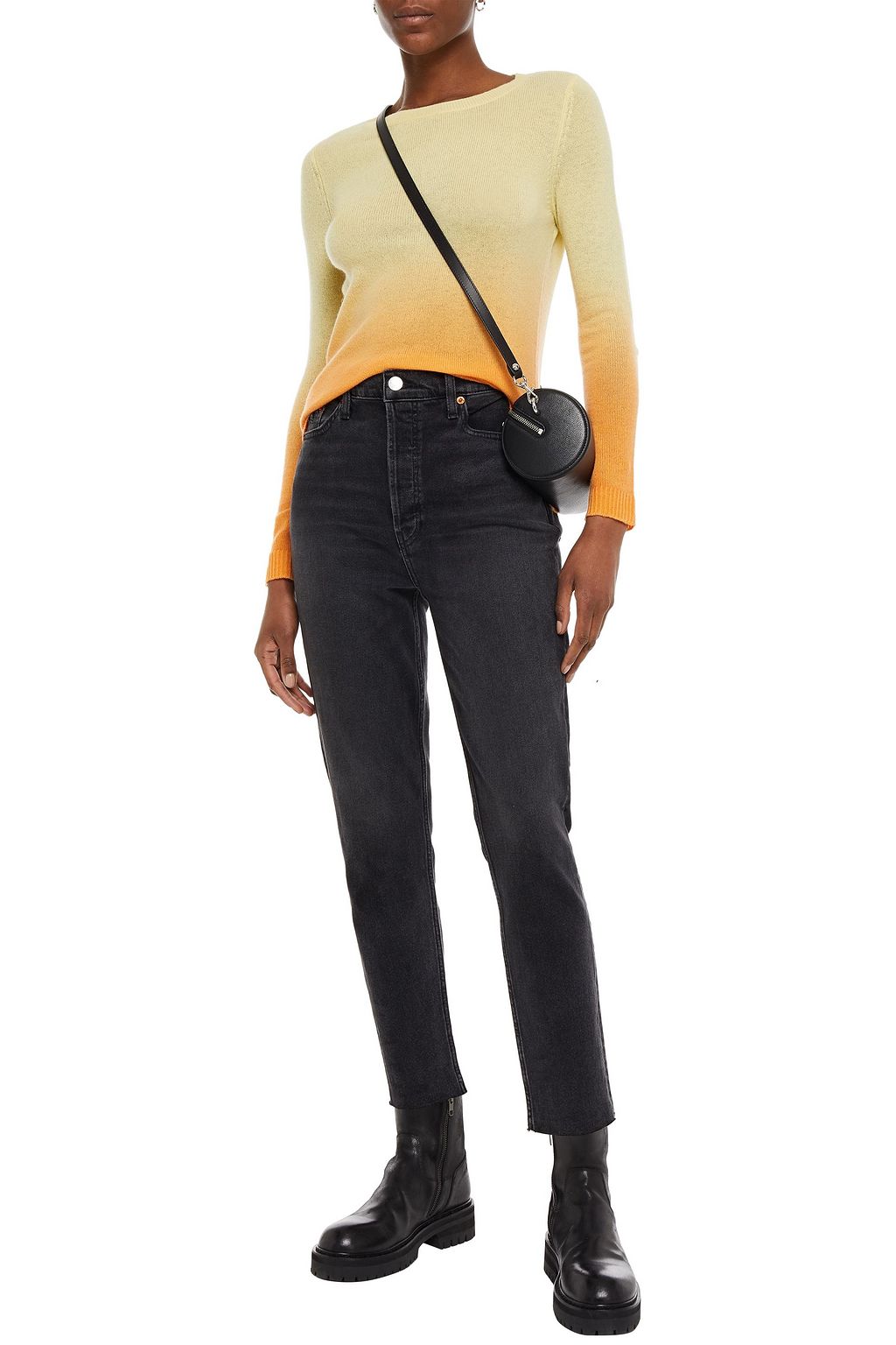CHARLI Camomile dégradé cashmere sweater