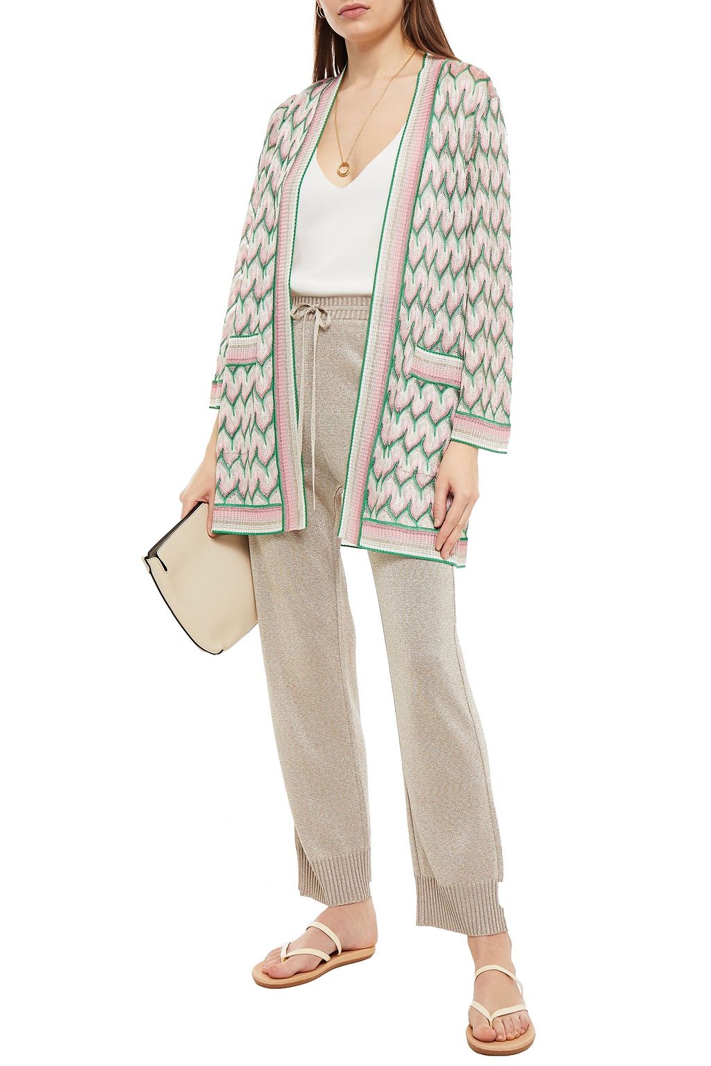 MISSONI Metallic crochet-knit cardigan