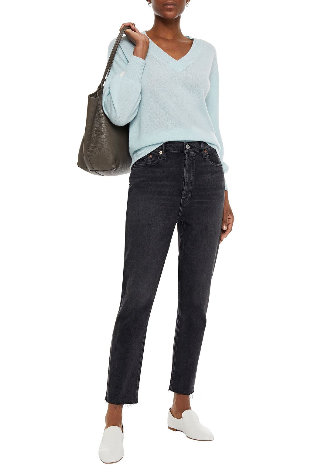 CHARLI Calanthe two-tone cashmere sweater