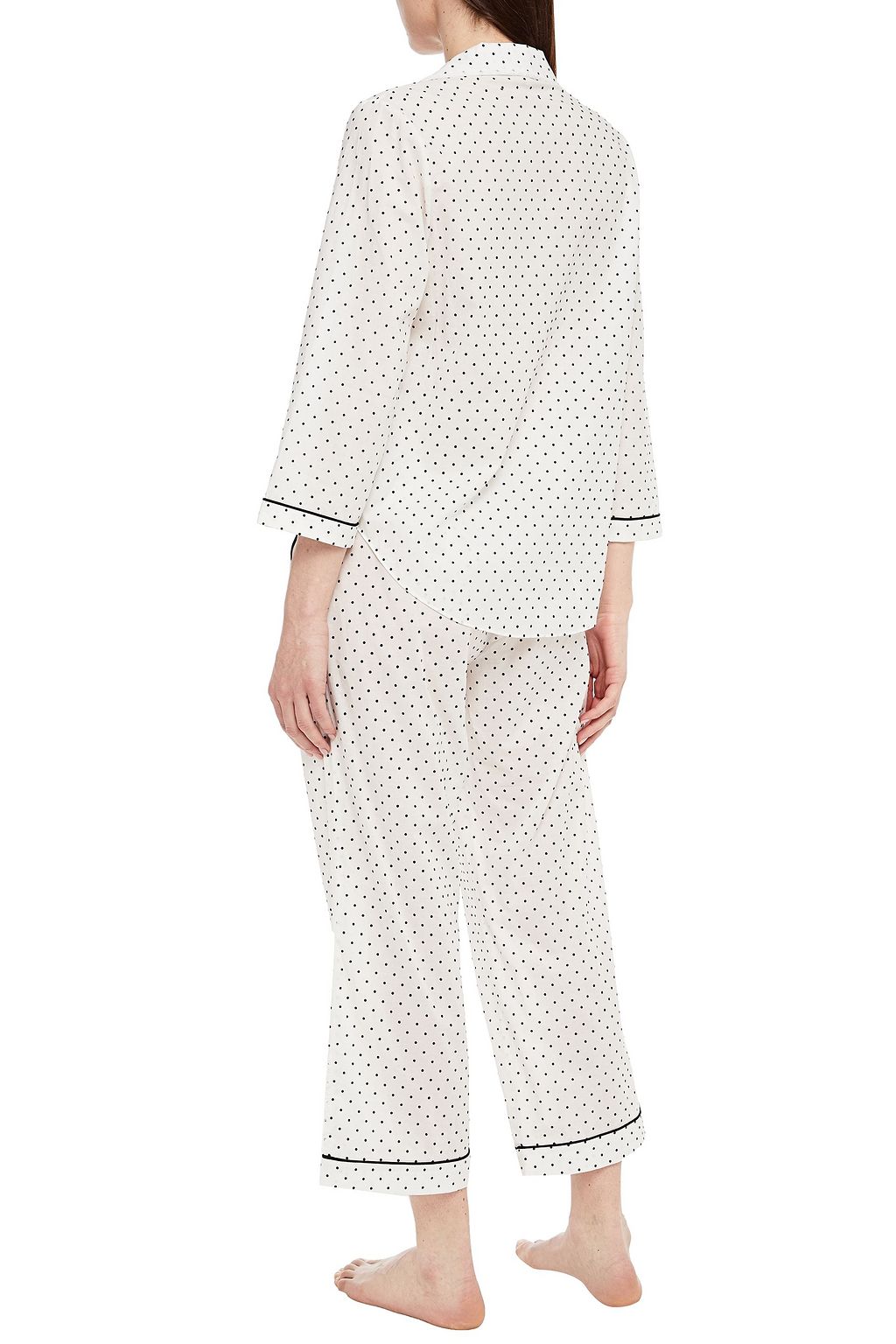 MORGAN LANE Kinsley embroidered flocked cotton pajama shirt