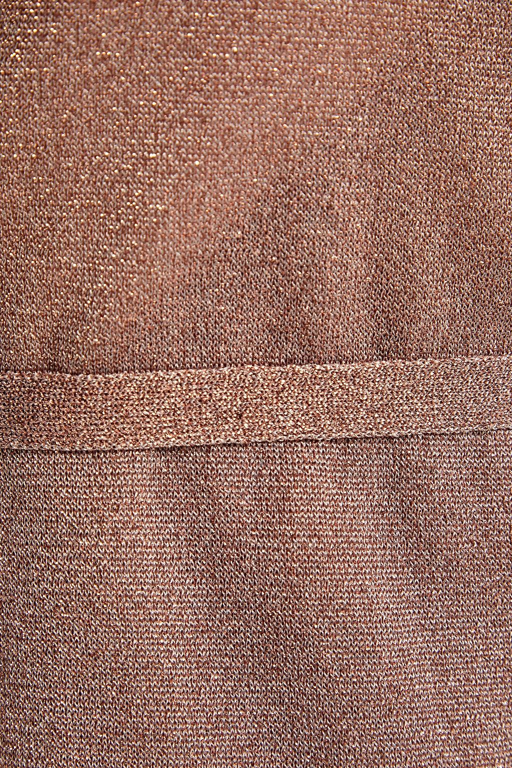 MISSONI Metallic crochet-knit mini wrap dress