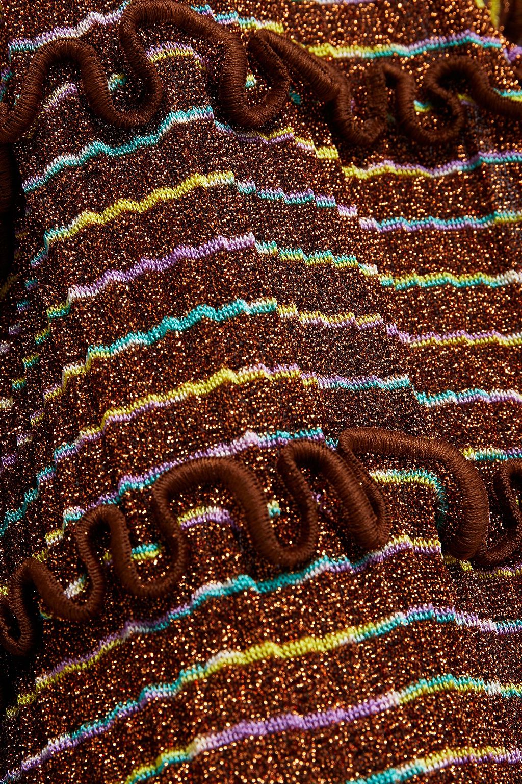 MISSONI Metallic striped ribbed-knit cardigan
