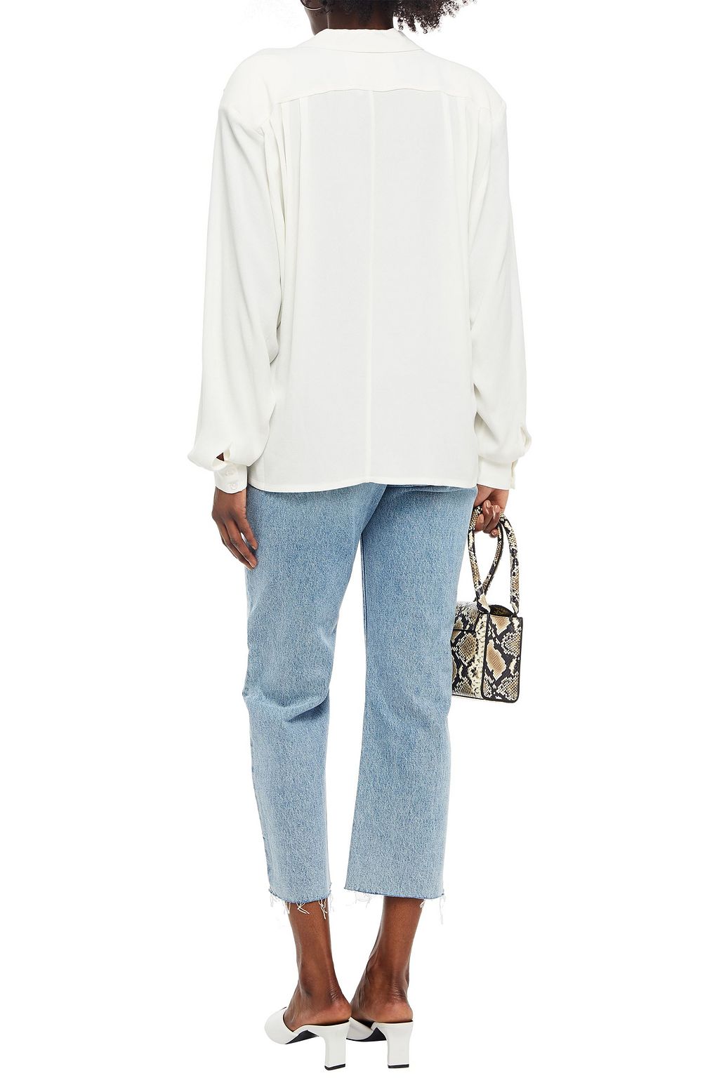 REMAIN BIRGER CHRISTENSEN Double-breasted pleated crepe blouse