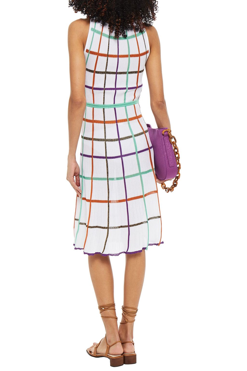 MISSONI Metallic checked cotton-blend dress