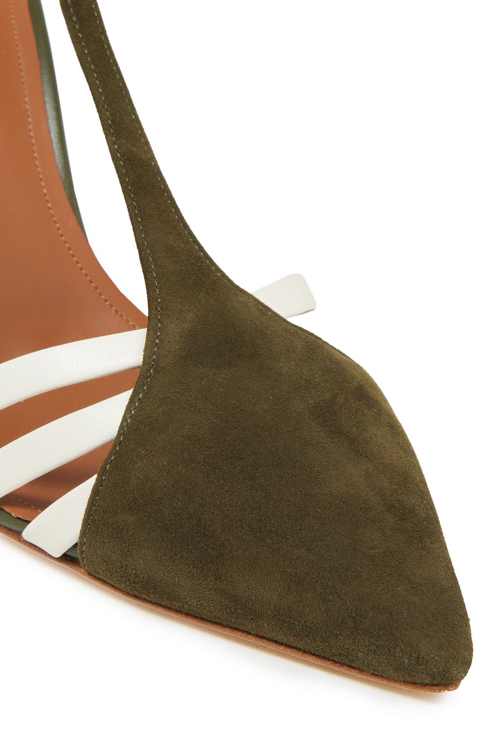 MALONE SOULIERS Ila レザートリム スエード パンプス