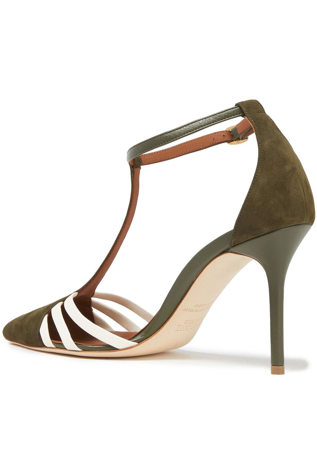 MALONE SOULIERS Ila レザートリム スエード パンプス