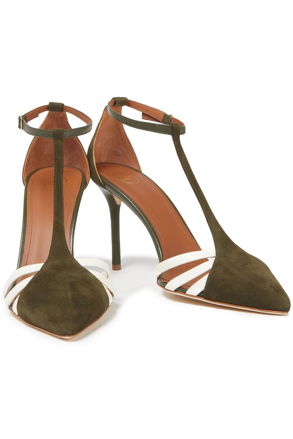 MALONE SOULIERS Ila レザートリム スエード パンプス