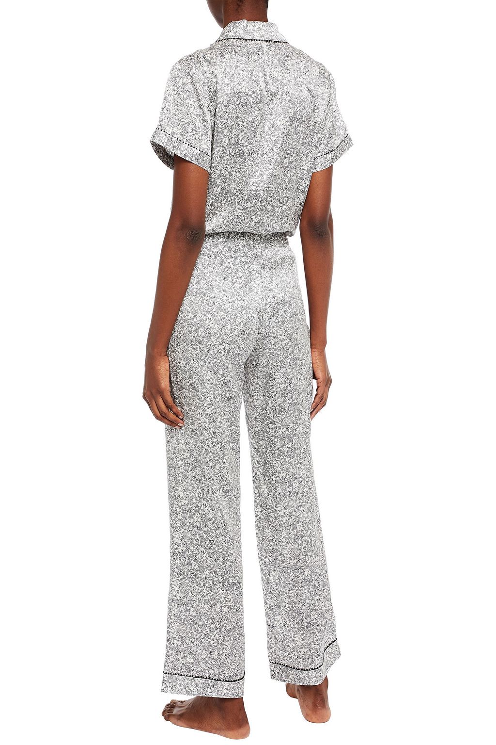 MORGAN LANE Chantal floral-print satin pajama pants