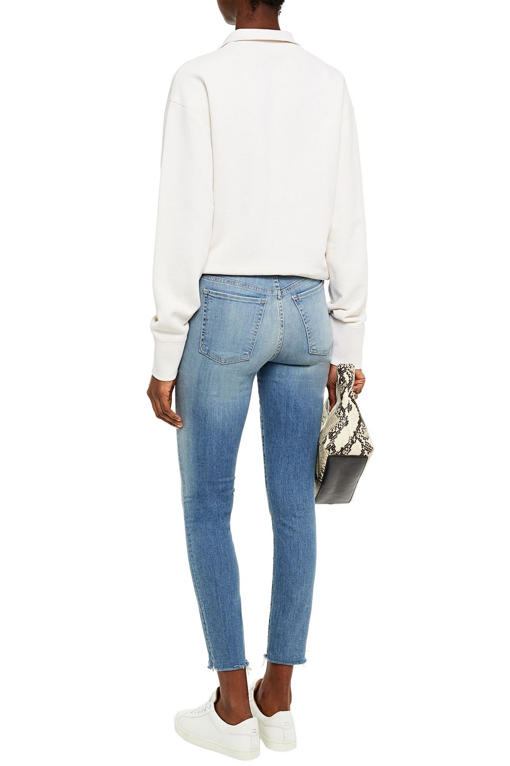3X1 NYC Cropped frayed mid-rise skinny jeans