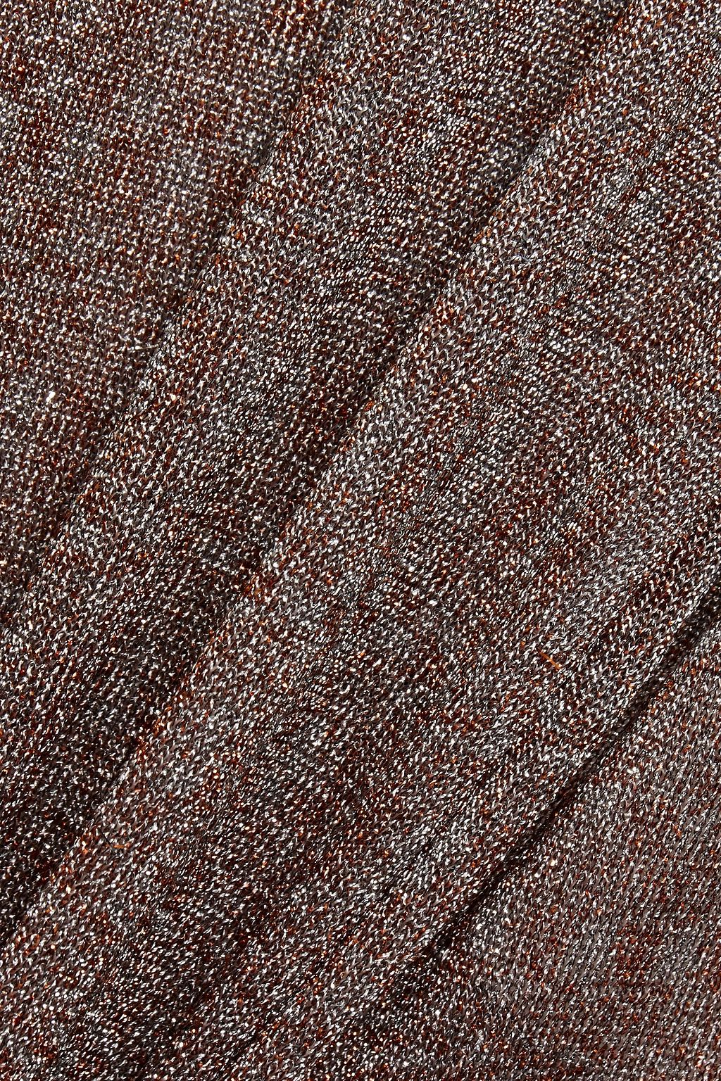 MISSONI One-shoulder metallic crochet-knit top