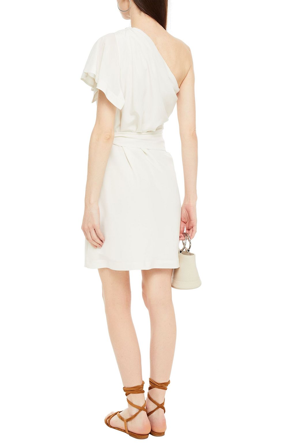 IRO Vauban one-shoulder belted silk crepe de chine dress