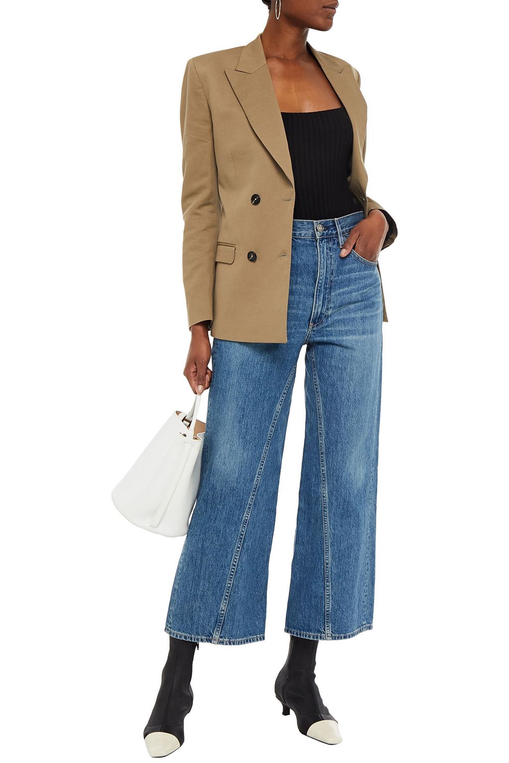 3X1 NYC Cropped high-rise wide-leg jeans