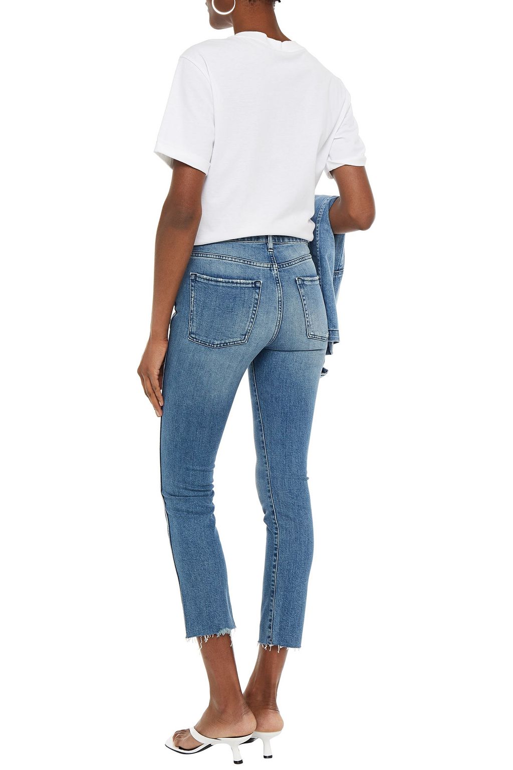 3X1 NYC Straight Authentic cropped bleached high-rise skinny jeans