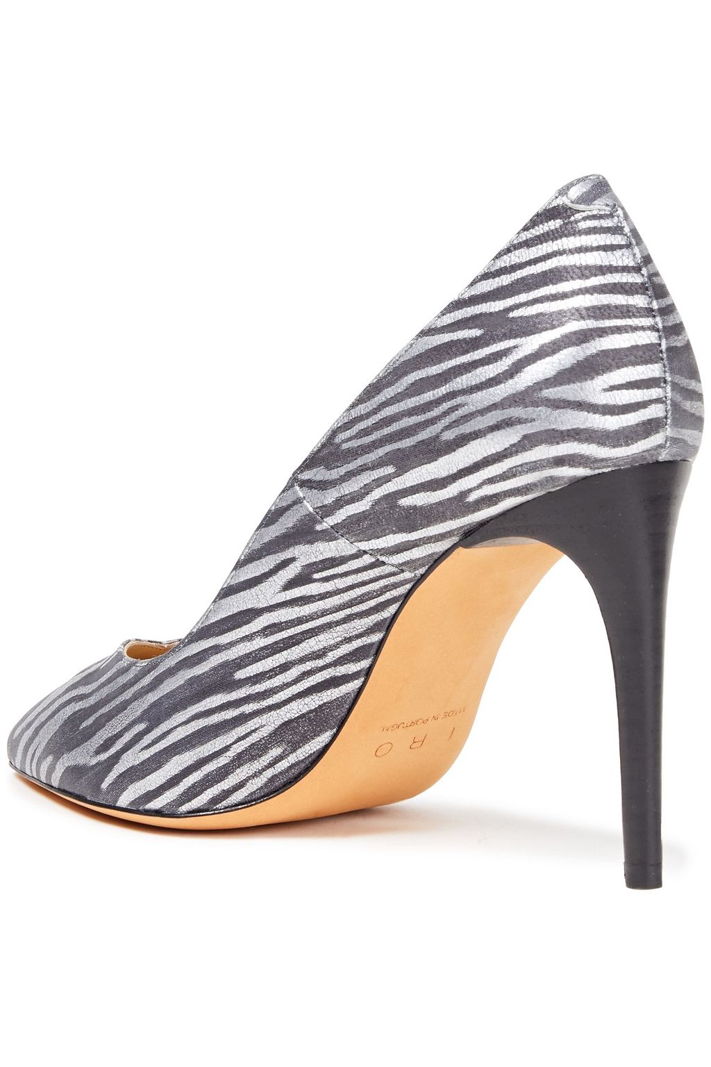 IRO Metallic zebra-print leather pumps