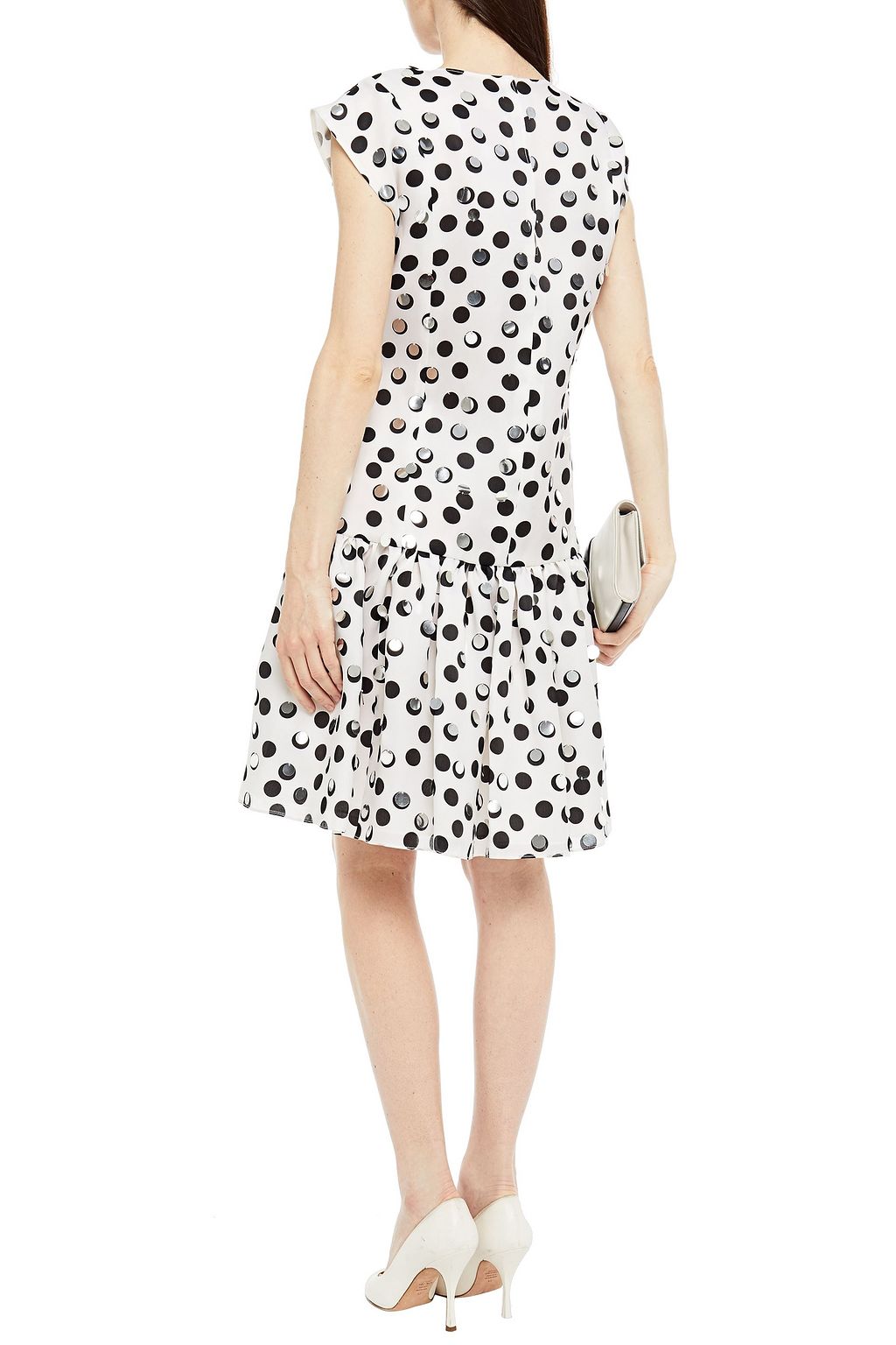 CAROLINA HERRERA Kleid aus Seidenorganza mit Polka-Dots und Pailletten