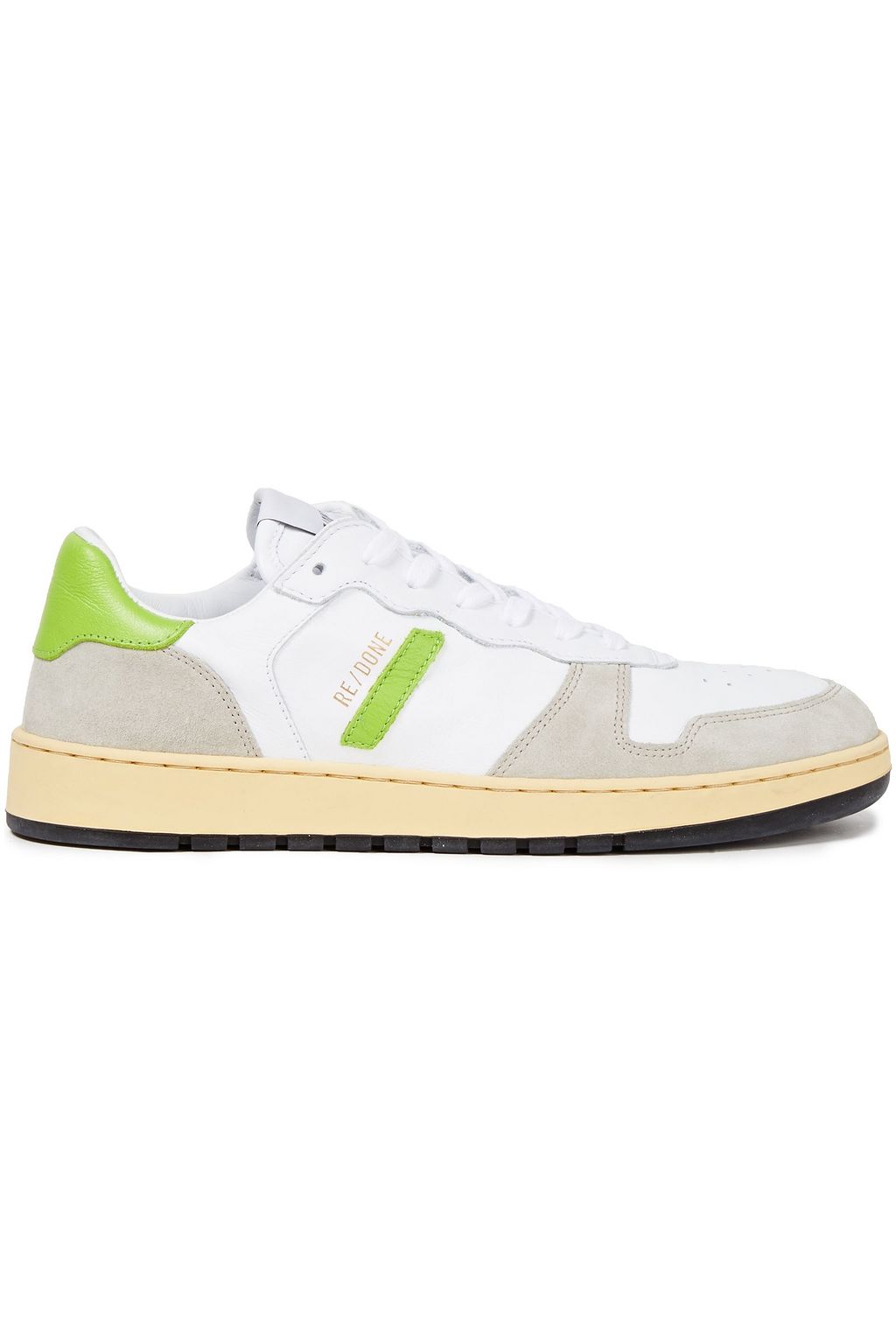 White Paneled suede and leather sneakers | Sale up to 70% off | THE OUTNET  | RE/DONE | THE OUTNET