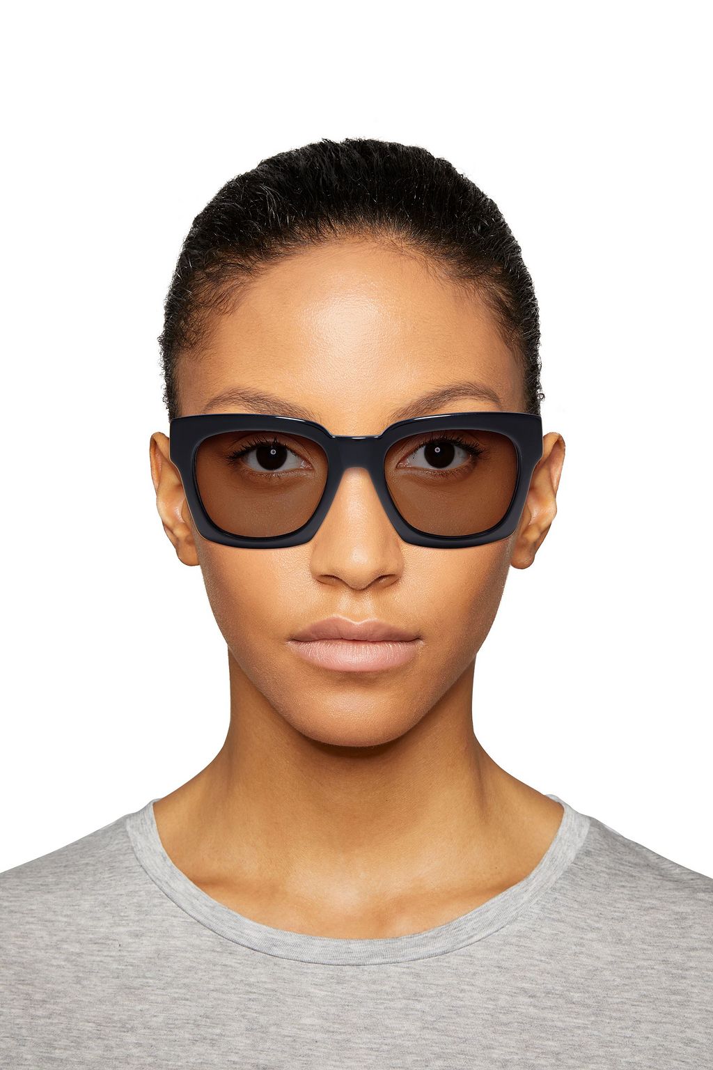 GANNI Alice square-frame tortoiseshell acetate sunglasses