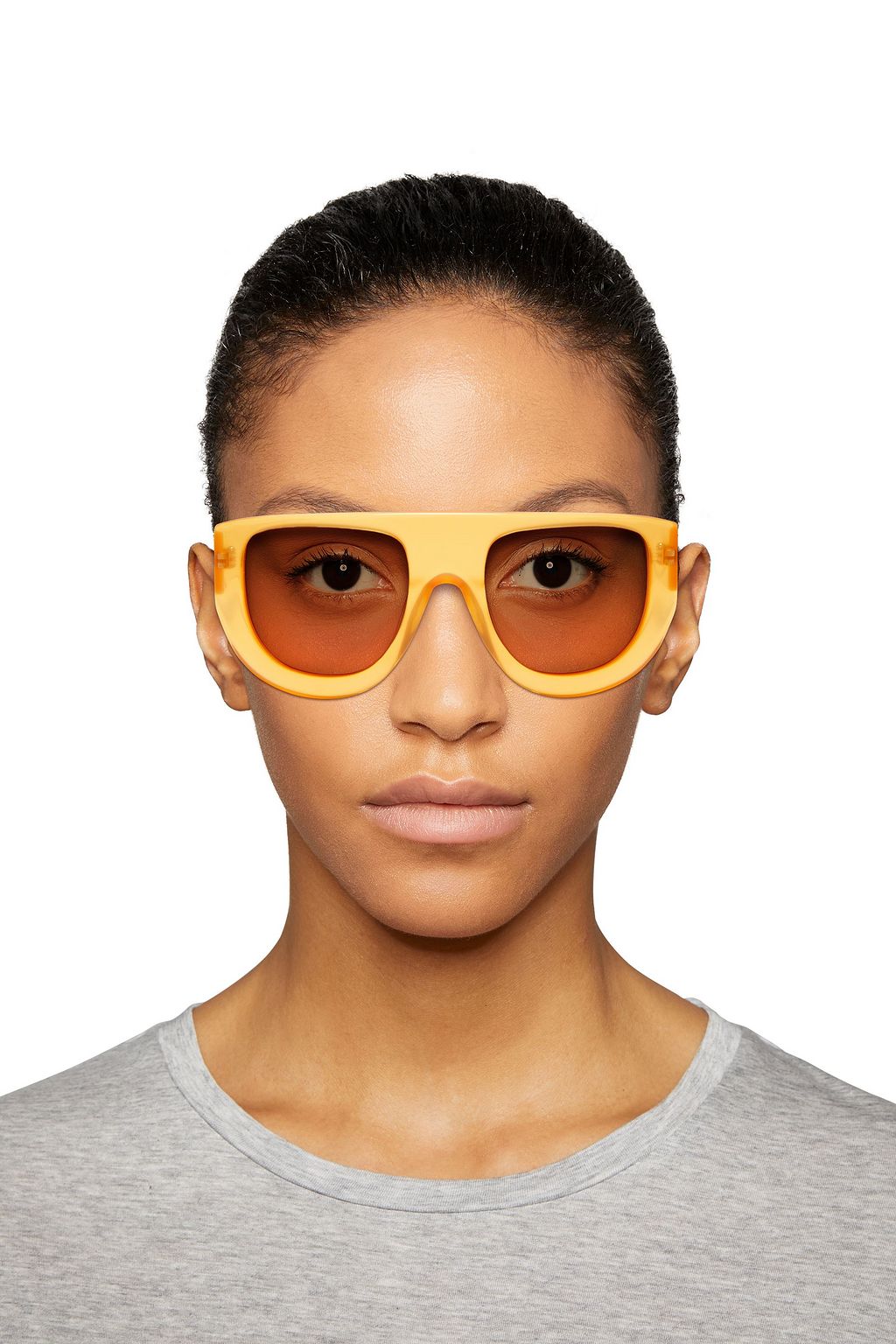 GANNI D-frame acetate mirrored sunglasses
