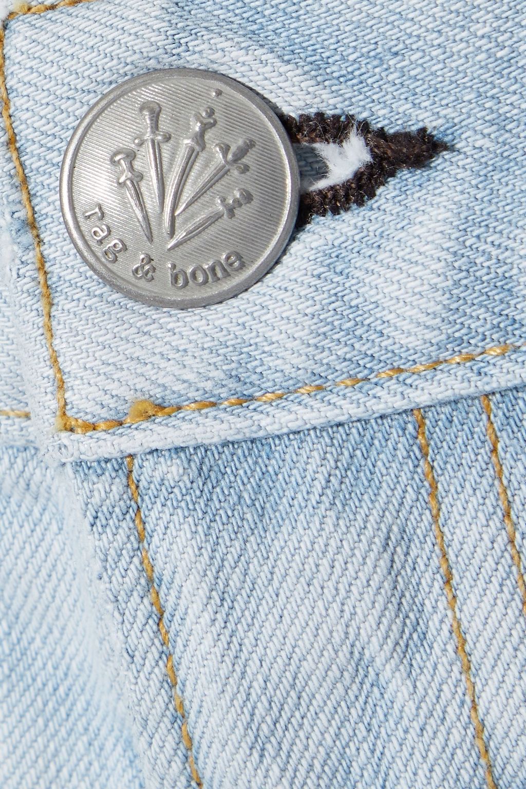 RAG & BONE Moss frayed denim mini skirt