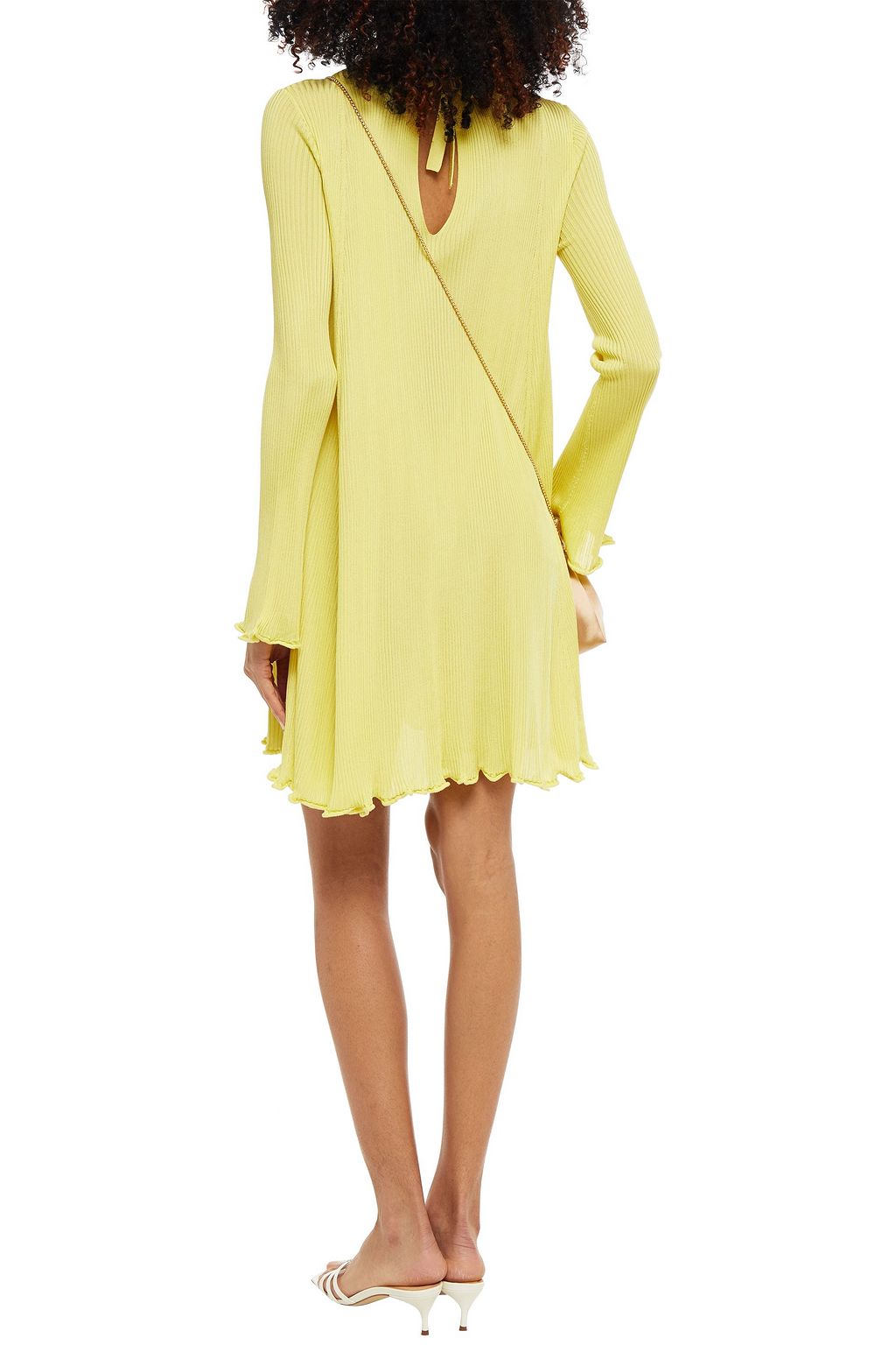CHLOÉ Ruffled ribbed-knit mini dress