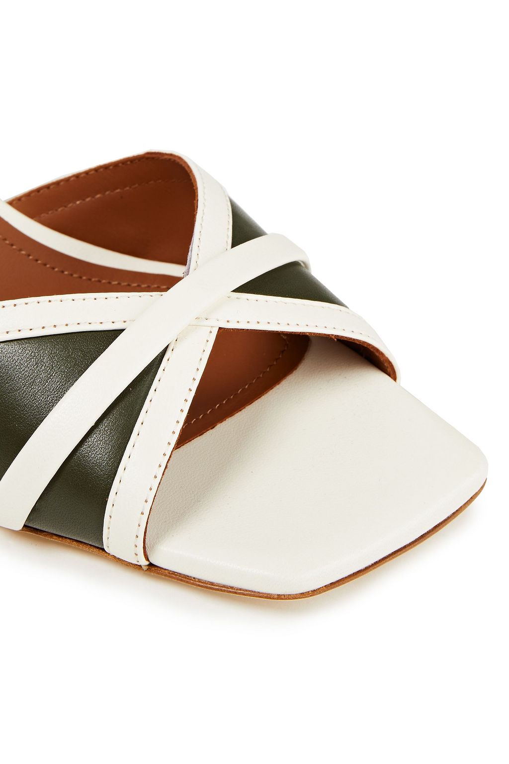 MALONE SOULIERS Perla 70 two-tone leather mules