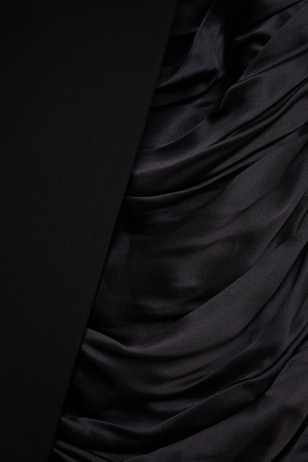 REDEMPTION One-shoulder ruched satin and stretch-crepe mini dress