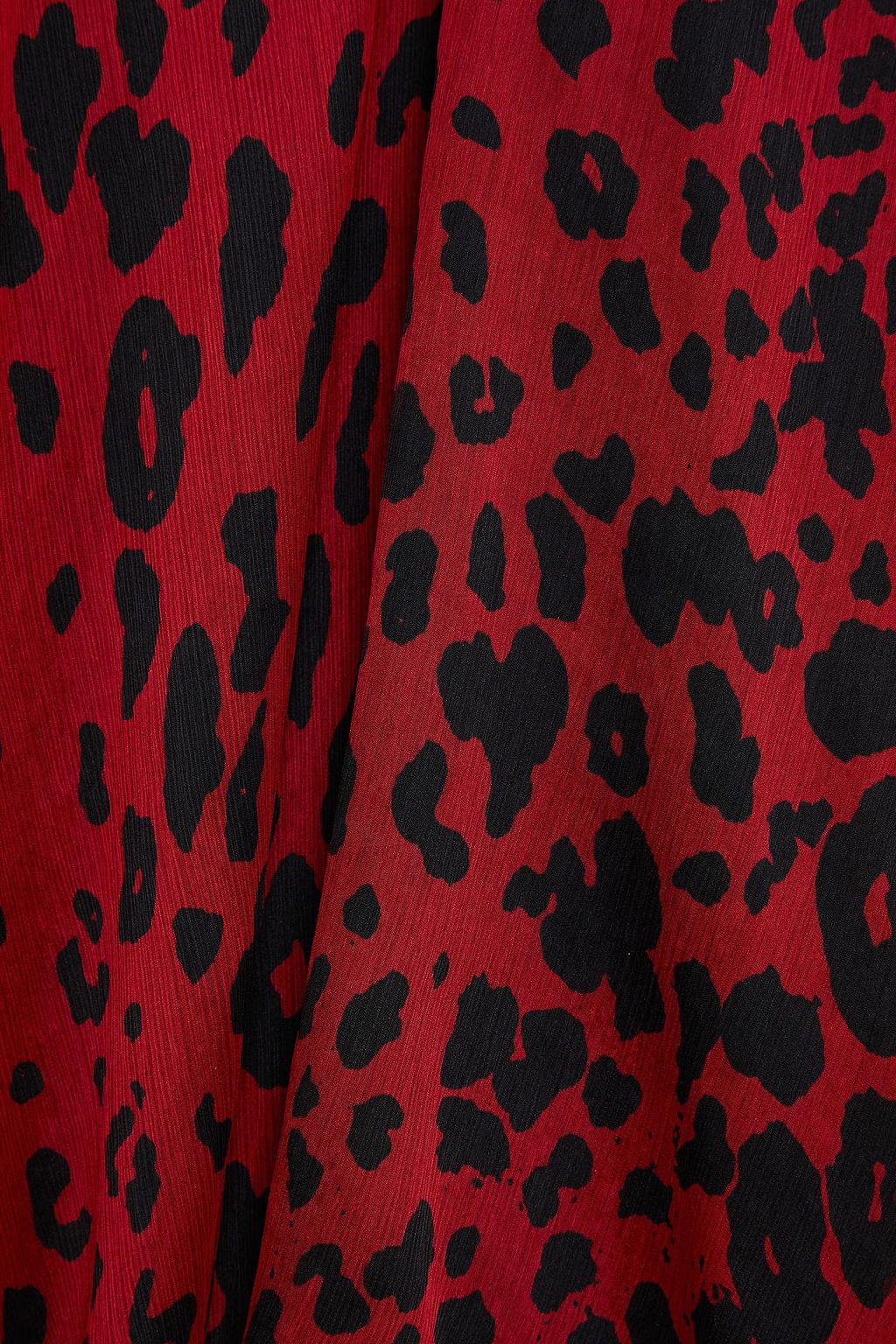 REDEMPTION Gathered leopard-print silk-georgette mini dress