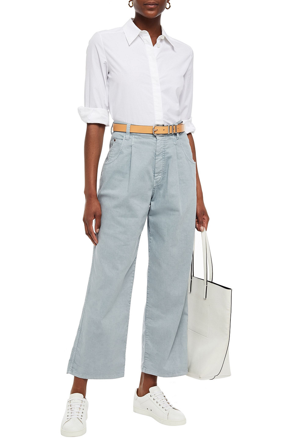 Brunello Cucinelli Bead-embellished High-rise Straight-leg Jeans In Light Denim