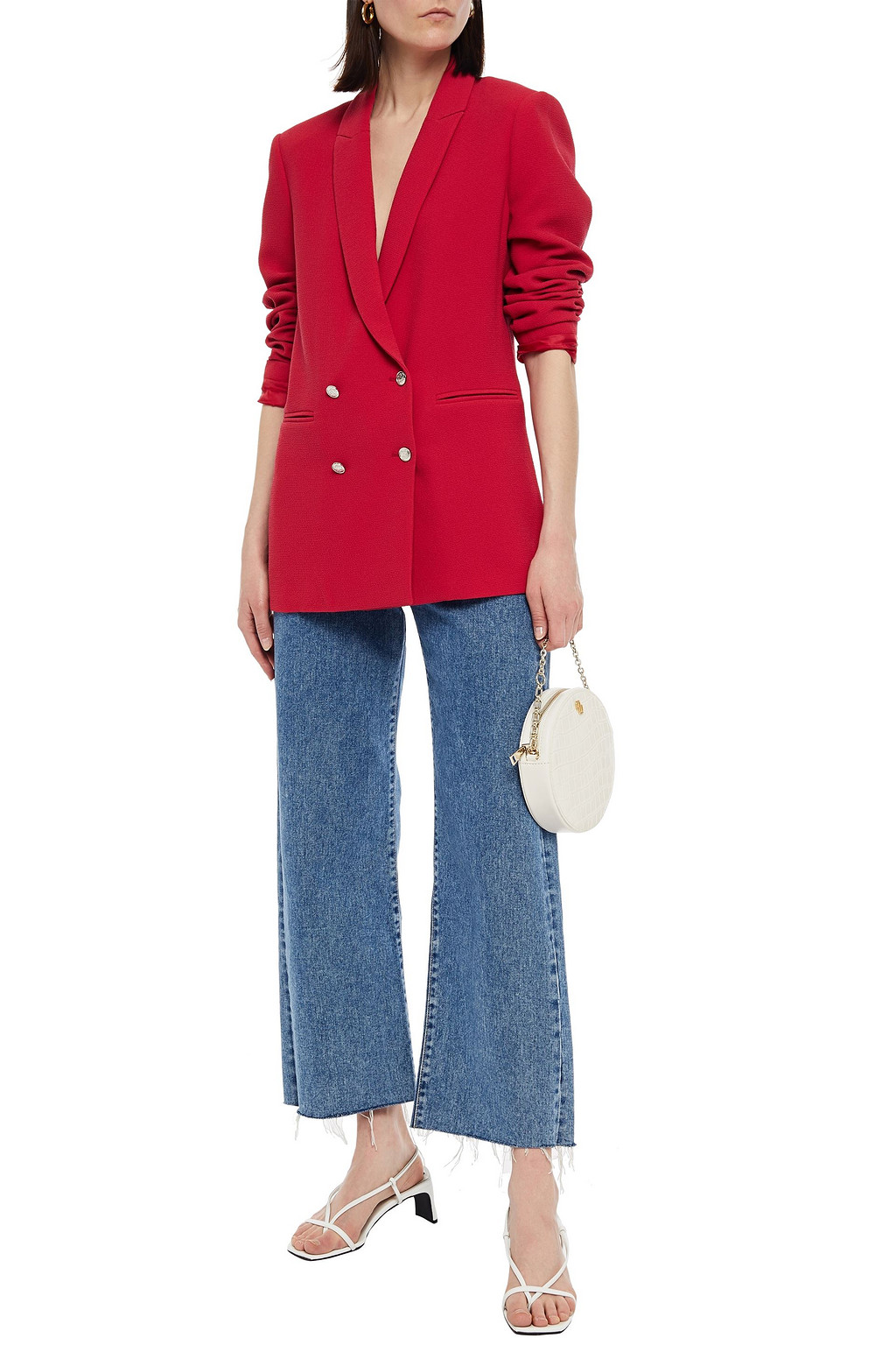 CLAUDIE PIERLOT Double-breasted textured crepe blazer