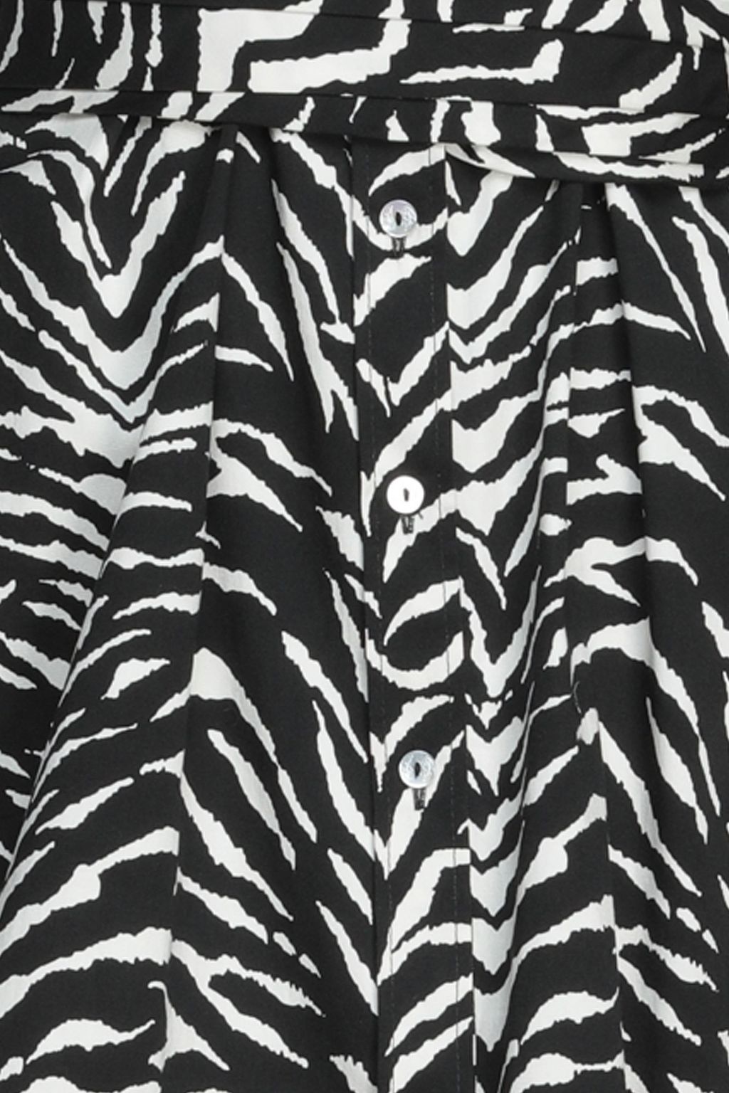 REDEMPTION Draped zebra-print cotton-blend twill mini shirt dress