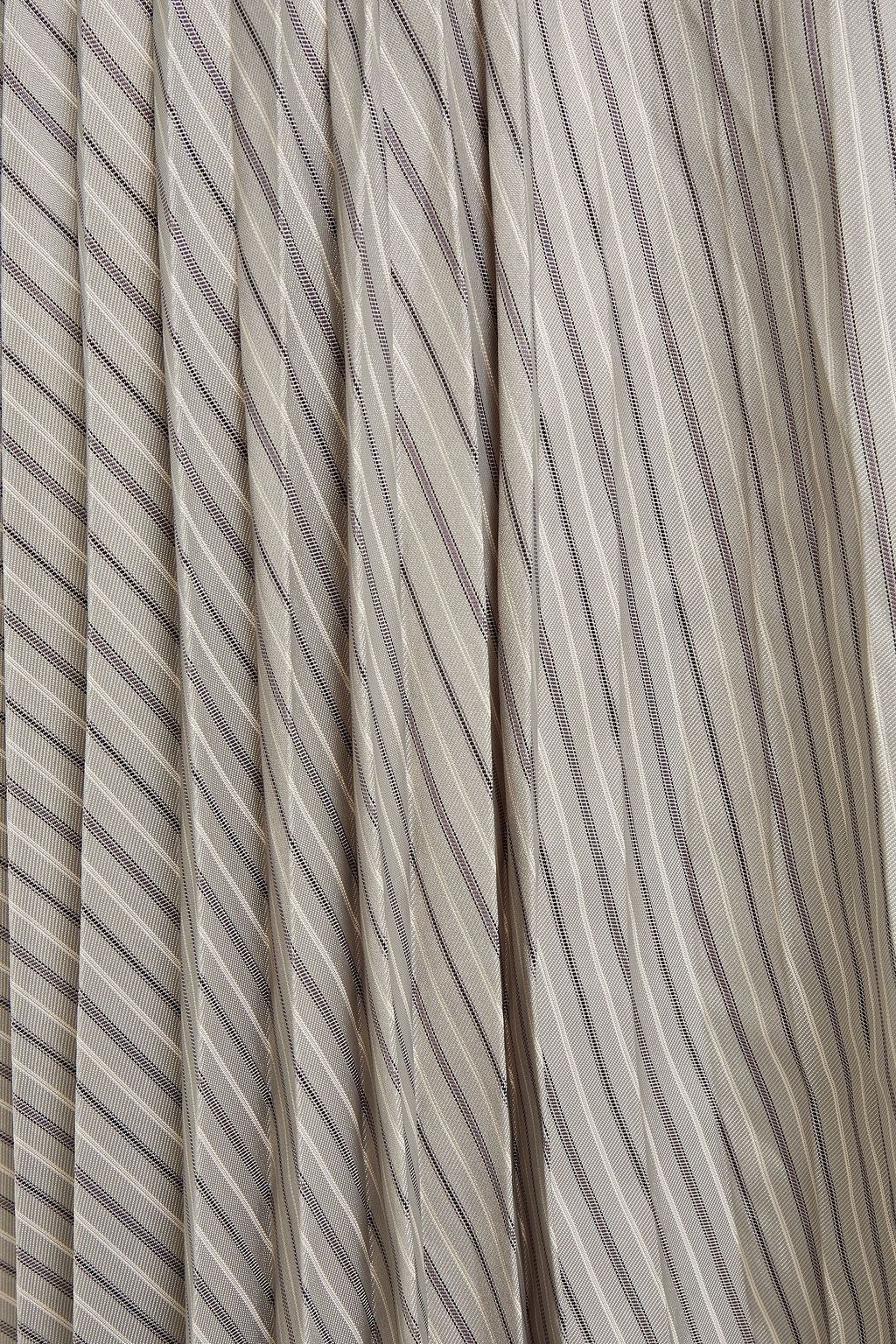 ACNE STUDIOS Asymmetric pleated striped satin-twill skirt