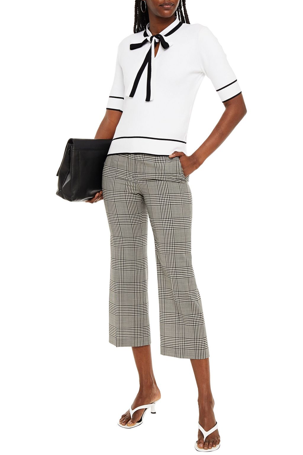 MSGM Prince of Wales checked wool kick-flare pants