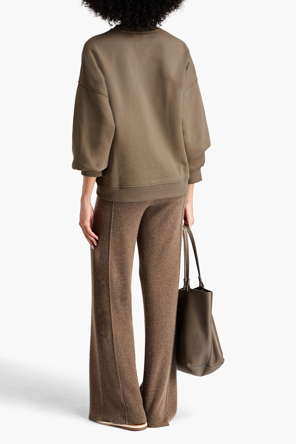 Caes Organic Cotton-fleece Sweatshirt In Army Green