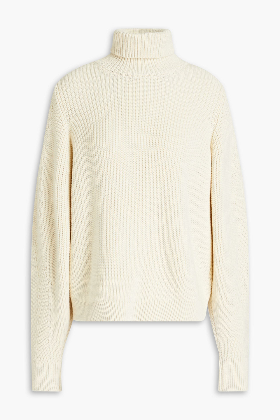 Caes Ribbed Merino Wool Turtleneck Sweater In Red