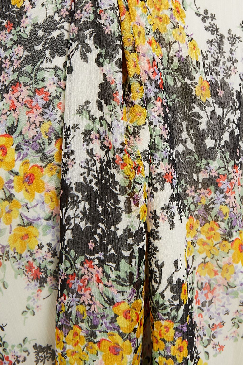 MIKAEL AGHAL Pussy-bow ruffled floral-print georgette dress