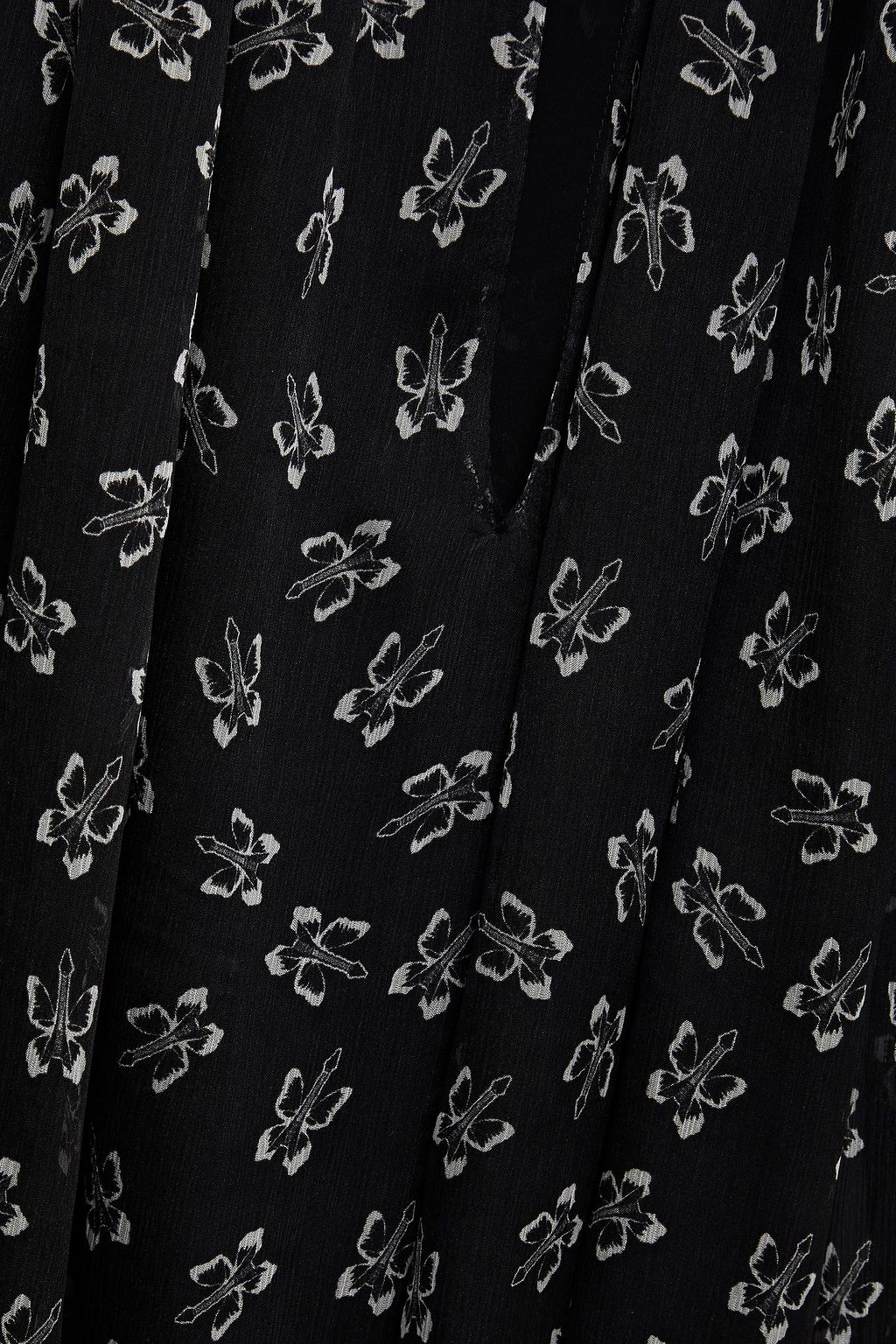 REDEMPTION Gathered printed silk-georgette blouse