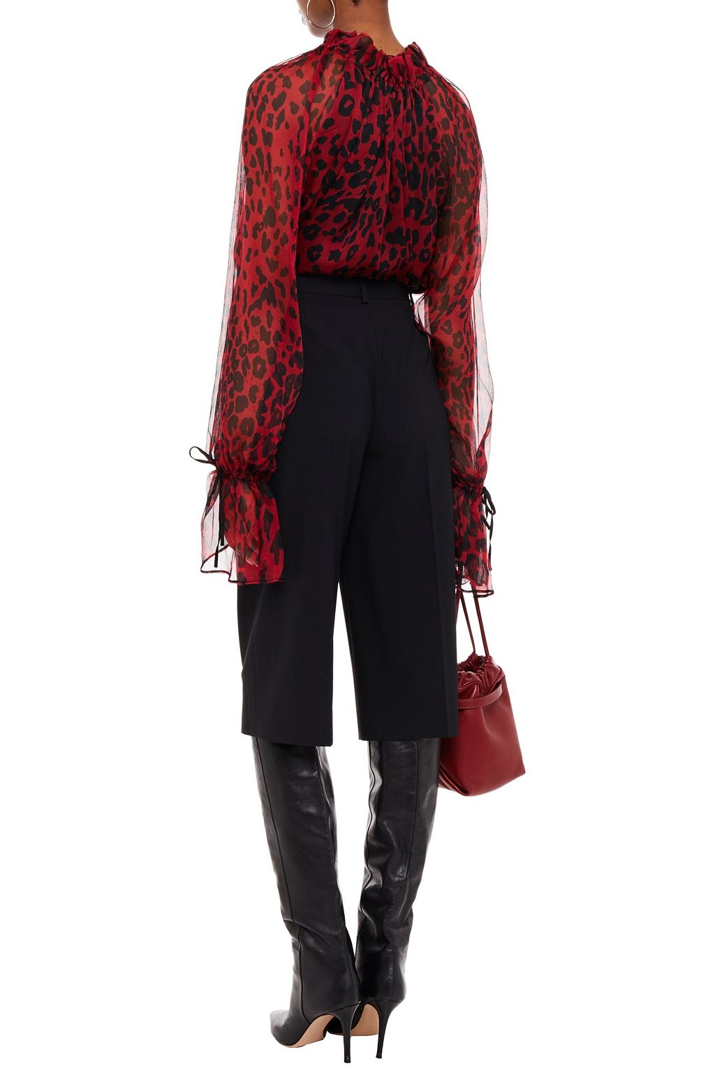 REDEMPTION Gathered leopardprint silkcrepon blouse THE