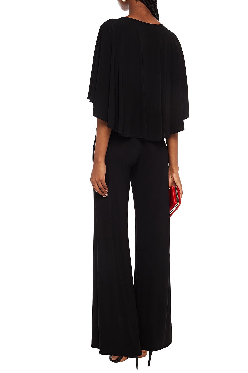 REDEMPTION Cape-effect stretch-jersey wide-leg jumpsuit
