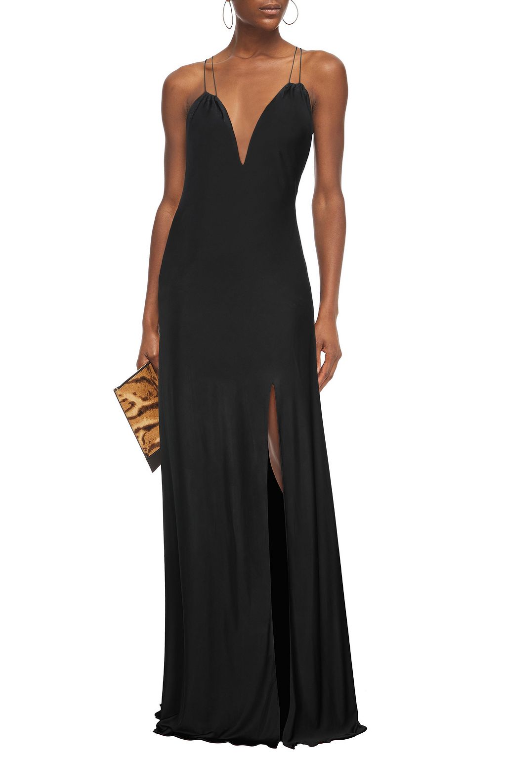 REDEMPTION Gathered satin-jersey gown