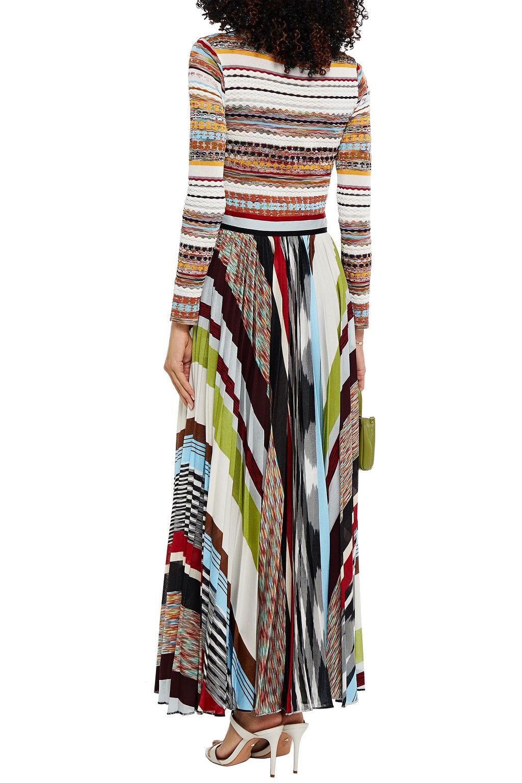 MISSONI Pleated jacquard-knit maxi dress