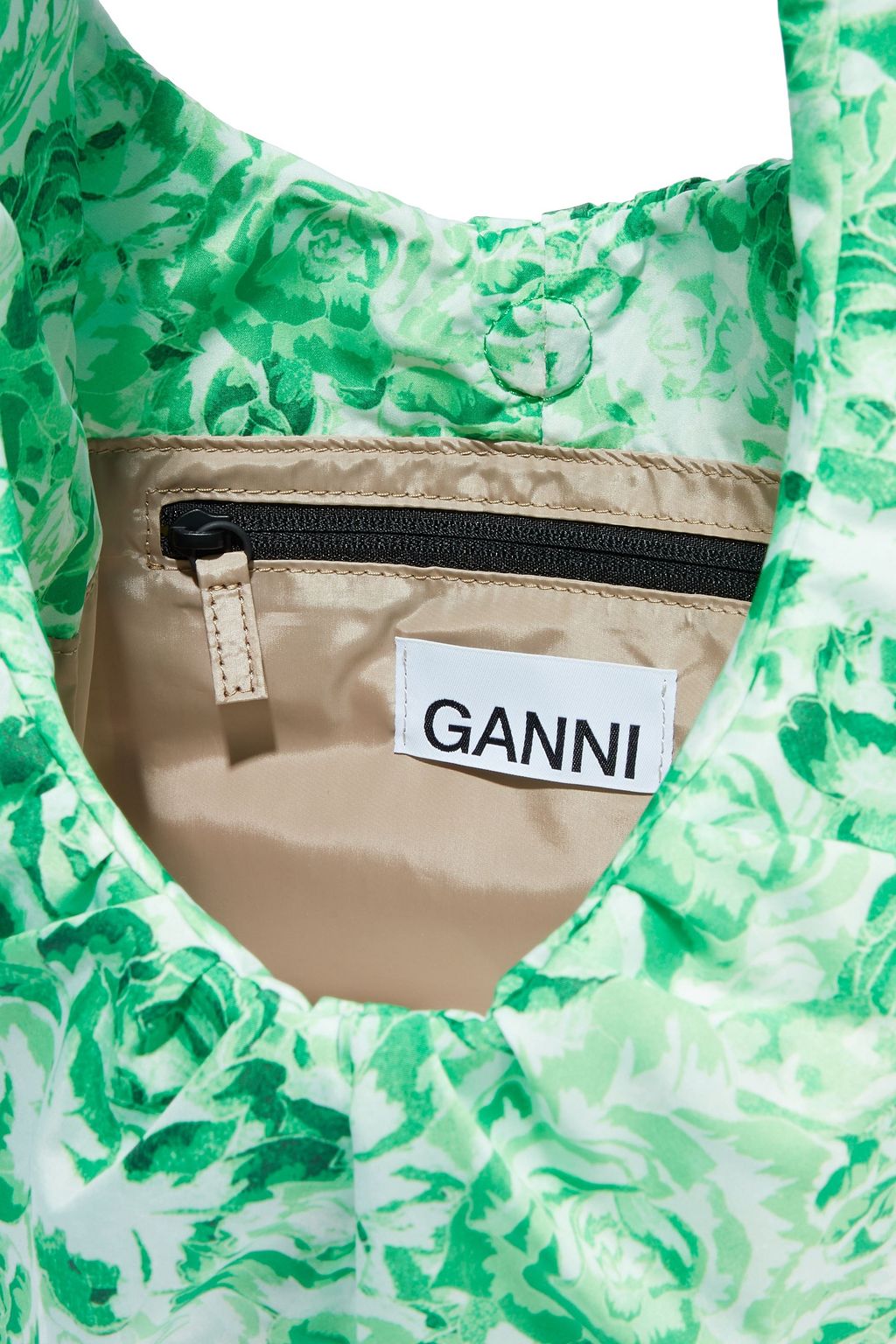 GANNI Knotted floral-print shell shoulder bag
