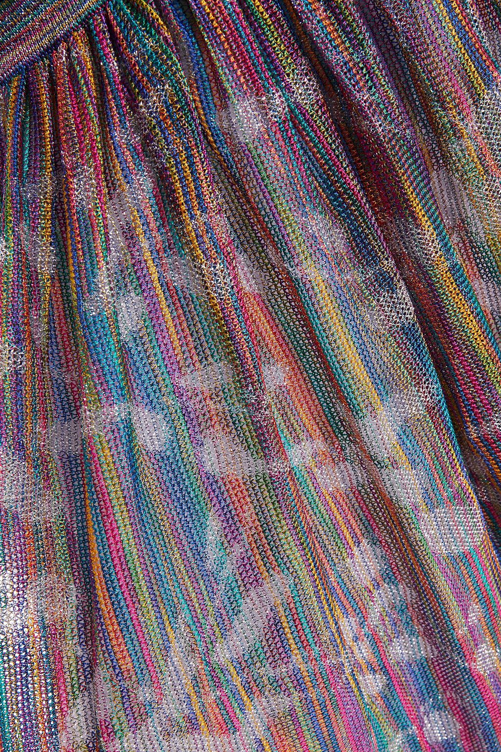 MISSONI Wrap-effect metallic crochet-knit maxi dress