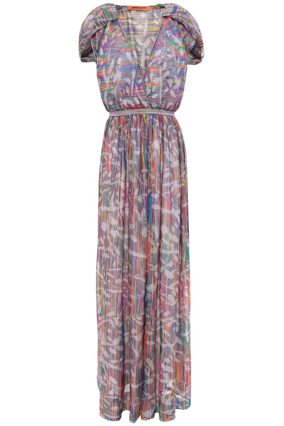 Missoni Woman Wrap-effect Metallic Crochet-knit Maxi Dress Violet Size 42
