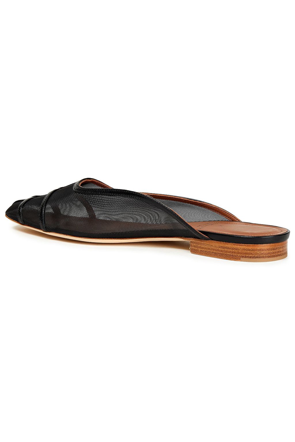 MALONE SOULIERS Toni leather-trimmed mesh slippers