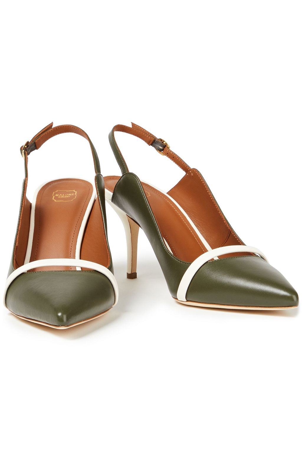 MALONE SOULIERS Marion 70 twotone leather slingback pumps THE