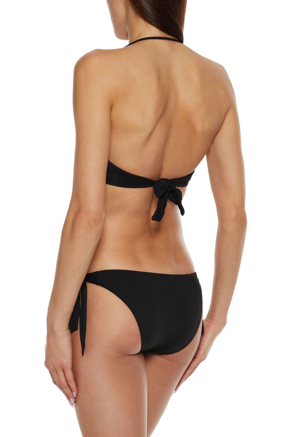 LA PERLA Conchiglia pleated sequin-embellished bandeau bikini top