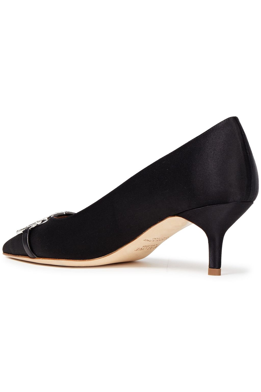 MALONE SOULIERS Mason 45 crystal-embellished satin pumps
