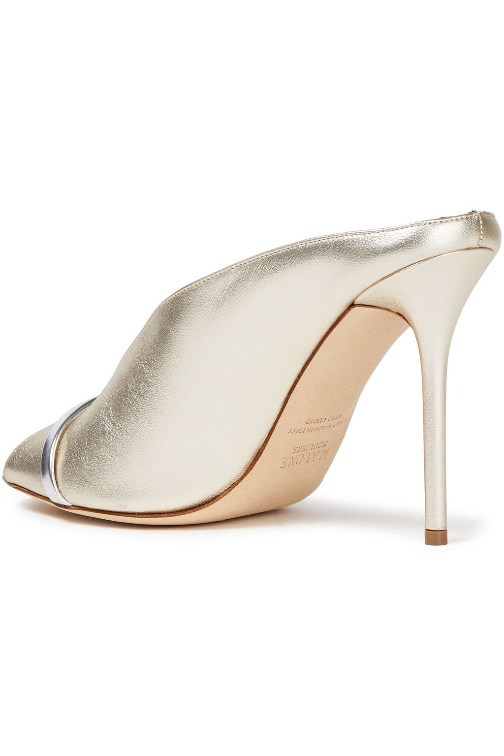MALONE SOULIERS Charlize 100 metallic leather mules