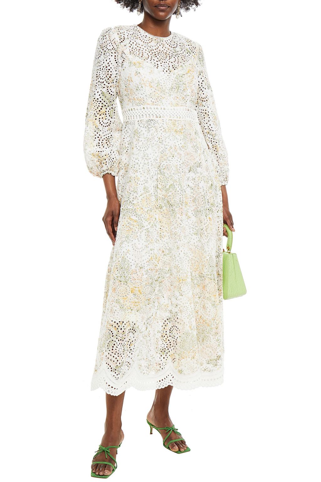 ZIMMERMANN Floral-print broderie anglaise linen maxi dress